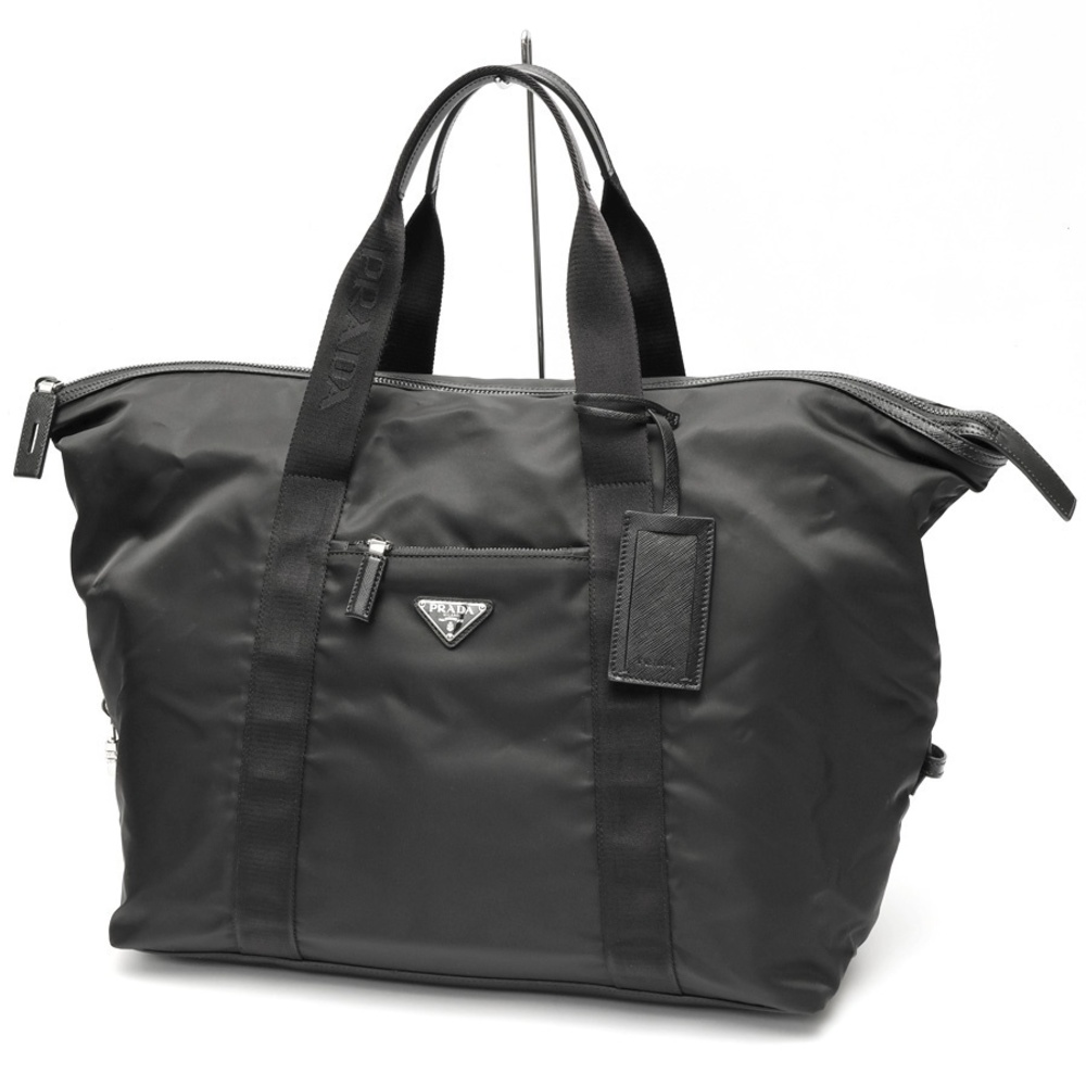 Prada Saffiano Leather Duffle Bag Boston Black